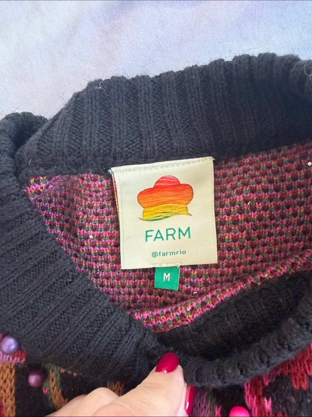 Farm Rio colorful Leopard Print Puff-Sleeve Sweater - Picture 2 of 4